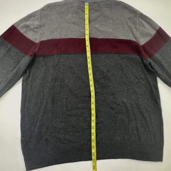 Sun River Sweater Mens XL Gray Colorblock Pullover Knit 1/4 Zip Mock Neck Preppy - Picture 9 of 10
